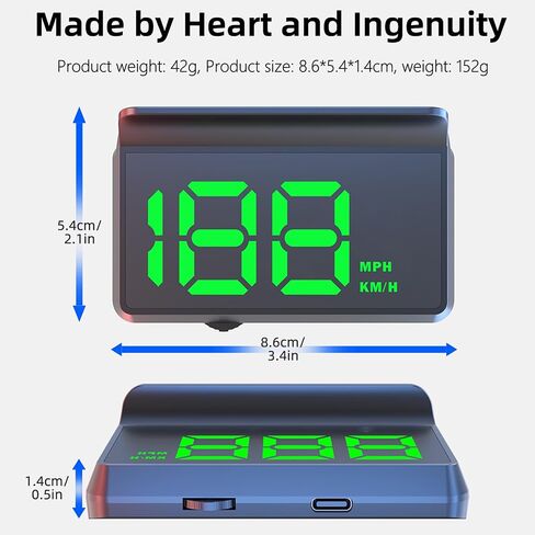 New Auto Dimming HUD with Sunshade, 3.5" Large Screen White Heads Up Display for Cars, USB Powered Digital GPS Speedometer, Applicable for All Vehicles in Saudi Arabia