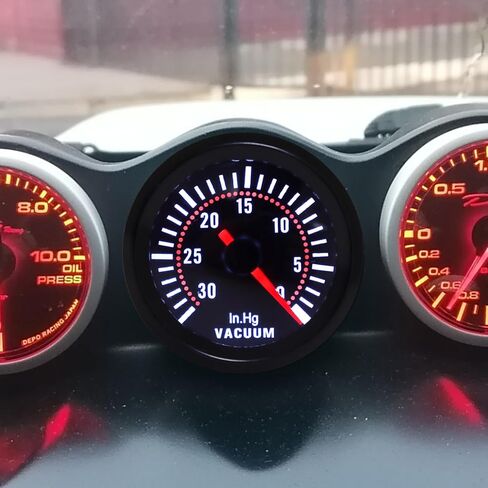 2" 52 mm 12V 0-30 in.Hg Universal Mechanical Electrical Car Vacuum Gauge for Car/Boat/Truck/ATV, External Type Automotive Electrical Vacuum Meter in Saudi Arabia