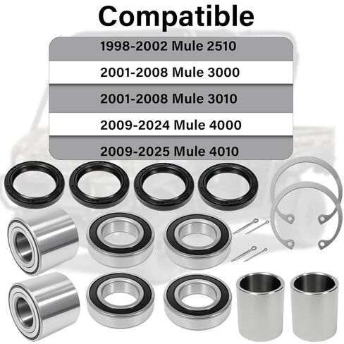Front & Rear Wheel Bearing with Oil Seal & Spacer Kit fit for Mule 2510 3000 3010 4000 4010#92045-3707 92045-0102 in Saudi Arabia