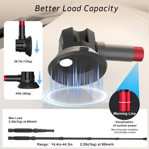 Emart Car Mount مع كوب شفط ثلاثي ، طقم تركيب الكاميرا مع محول القطب/الكاميرا التمديد التلسكوبي المتوافق مع GoPro/Instal 360/DJI Osmo/Akaso in Saudi Arabia