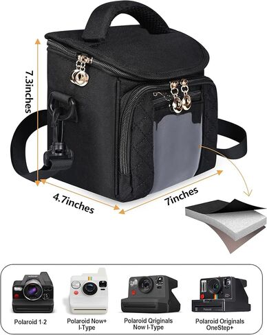 حقيبة الكاميرا المتقاطعة المتوافقة مع بولارويد الآن الجيل الثاني من النوع الأول ، والآن+ 2nd gen i-type ، الآن ، الآن ،+ ، الكاميرا الفورية ، حالة حمل الكاميرا （7.3x4.7x7） in Kuwait