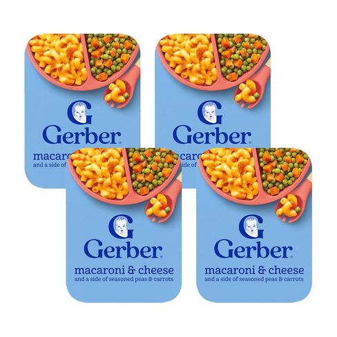 Gerber Mealtime for Toddler Macaroni & Cheese with Side of Seasoned Peas & Carrots, Made with Real Cheddar Cheese & Farm Grown Veggies, 6.6 OZ (Pack of 4) in Saudi Arabia