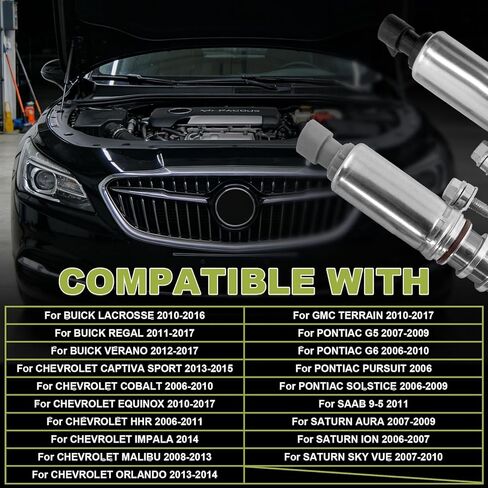 2 قطعة صمام التحكم في الملف اللولبي لمحرك عمود الحدبات والعادم لـ 2006-2017 جي إم سي بويك بونتياك زحل شيفروليه كوبالت ماليبو 2.0L 2.2L 2.4L 12655420 12655421 917-215 917-216 in Kuwait