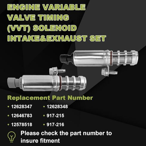 2 قطعة صمام التحكم في الملف اللولبي لمحرك عمود الحدبات والعادم لـ 2006-2017 جي إم سي بويك بونتياك زحل شيفروليه كوبالت ماليبو 2.0L 2.2L 2.4L 12655420 12655421 917-215 917-216 in Kuwait