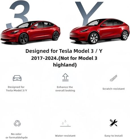 غطاء مسند ذراع جلدي لوحدة التحكم المركزية مصمم لـ Tesla Model 3 2017-2023/Model Y 2020-2025 (ليس للطراز Y Juniper)، ملحقات وحدة التحكم المركزية لـ Tesla Model 3/Y الملحقات الداخلية باللون الأسود in Kuwait