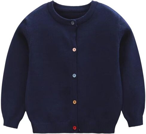 Danny D Toddler Boys & Girls Crewneck Sweater Cardigan Kids Long Sleeve Button Knit Tops Outwear in Saudi Arabia