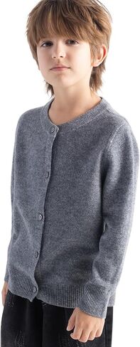 Chanyarn Boys 100% Merino Wool Cardigan Fall Winter First-Line Ready to Wear Crew Neck Long Sleeve Seamless Knit Sweater in Saudi Arabia