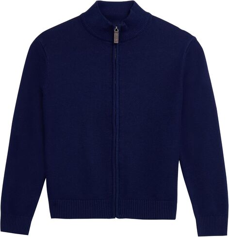 X RAY Boy's (4-12) Full Zip Mock Neck Cardigan Sweater, Kids Classic Fit Soft Lightweight Knit Sweater in Saudi Arabia