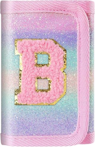 Sparkly Initial Pink Wallet for Girls/Womens - Cute Toddler Purse, Birthday Gifts for 6-12 Year Old Teens (Letter N) in Saudi Arabia