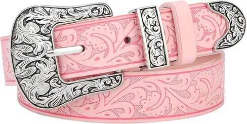 AWAYTR Kids Western Belt for Girls - Vintage Cowgirl Leather Belt for Jeans Dresses in Saudi Arabia