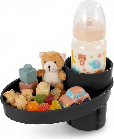 Car Seat Snack Tray Cup Holder 2.5-2.8in Travel Table Road Trip | (Blue)car seat travel snack tray, fits cup holders 2.5-2.8 inch, road trip table, easy clean, portable convenience in Saudi Arabia