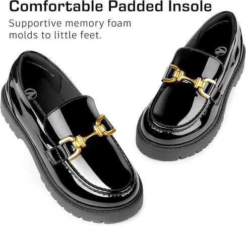 Bigwow Girls Platform Loafers سهل الارتداء أحذية مكتنزة مع نعل غير قابل للانزلاق حذاء رسمي للمدرسة in Kuwait