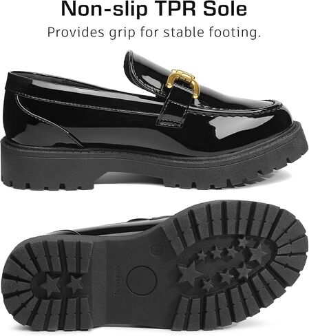 Bigwow Girls Platform Loafers سهل الارتداء أحذية مكتنزة مع نعل غير قابل للانزلاق حذاء رسمي للمدرسة in Kuwait