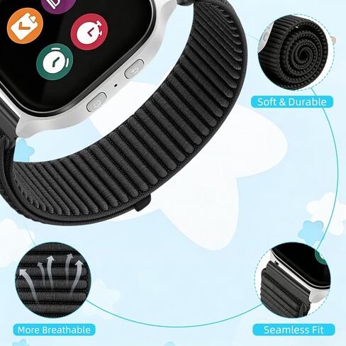 Harikiri 2 حزمة من أشرطة ساعة النايلون المضفرة 20 مم مع ساعة Gizmo 3 Adventrue 3 2 1، إطلاق سريع قابل للتعديل لـ Gabb 3e 3 2 1، SyncUP، Cosmo JrTrack صغير الحجم in Kuwait