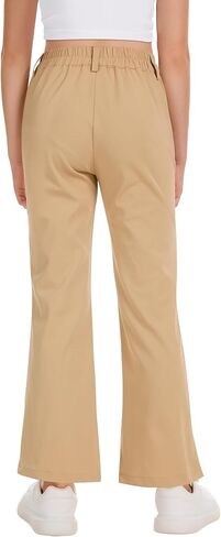 QBK Girls Flare Dress Pants Kids School Uniform Bell Bottoms with Elastic Waist for Teens Size 4-15 Years in Kuwait