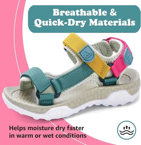 Mishansha Boys Girls Sandals with Adjustable Straps Open-Toe Summer Outdoor Sport Sandals for Toddler/Little/Big Kid in Kuwait