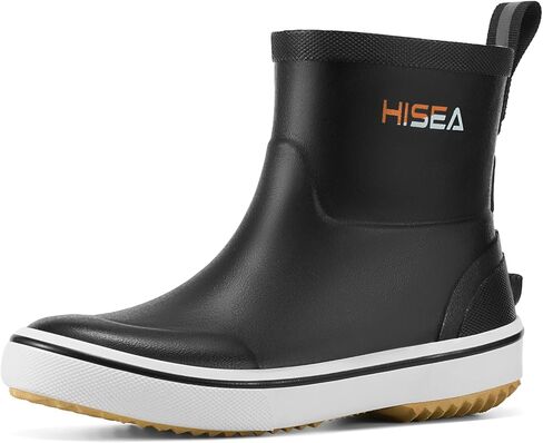 HISEA Kids أحذية المطر للفتيات والأولاد الصغار، أحذية مطاطية مقاومة للماء وغير قابلة للانزلاق، أحذية تشيلسي خفيفة الوزن ومرنة للجنسين للأطفال للعب في المدرسة في الهواء الطلق in Kuwait
