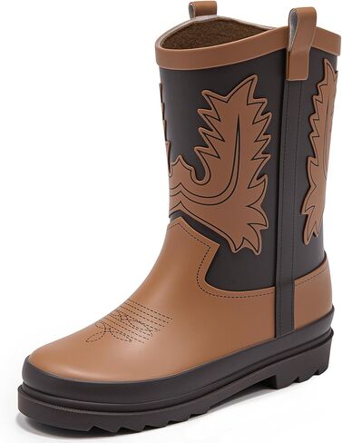 أحذية المطر للأطفال من رعاة البقر، أحذية مطاطية مقاومة للماء غير قابلة للانزلاق لمنتصف الساق للأولاد والبنات، سهلة الارتداء والخلع من الأطفال الصغار إلى الأطفال الكبار، من أجل برك الطين، المزرعة، البستنة، في الهواء الطلق in Kuwait