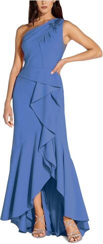Adrianna Papell Women's One Shoulder Crepe Gown in Saudi Arabia