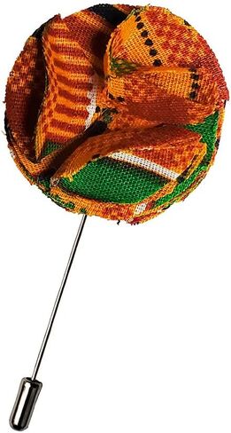 Dupsie's Kente African Print Lapel Flower Pin - Multi-Color in Saudi Arabia