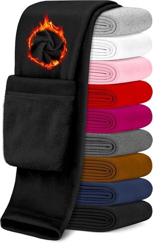 الفتيات صوف مبطن طماق الشتاء الدافئة طماق السراويل الحرارية السميكة للطفل الاطفال في سن المراهقة الجوارب كامل طول 2T-12Y in Kuwait