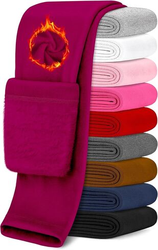 الفتيات صوف مبطن طماق الشتاء الدافئة طماق السراويل الحرارية السميكة للطفل الاطفال في سن المراهقة الجوارب كامل طول 2T-12Y in Kuwait