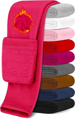 الفتيات صوف مبطن طماق الشتاء الدافئة طماق السراويل الحرارية السميكة للطفل الاطفال في سن المراهقة الجوارب كامل طول 2T-12Y in Kuwait