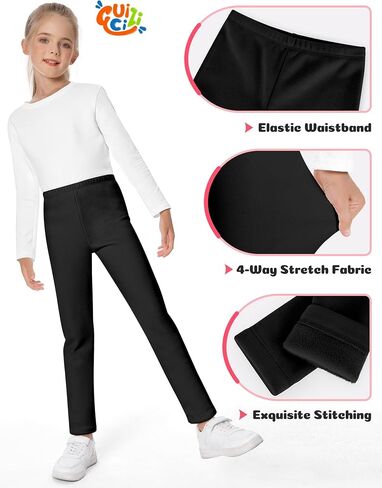 الفتيات صوف مبطن طماق الشتاء الدافئة طماق السراويل الحرارية السميكة للطفل الاطفال في سن المراهقة الجوارب كامل طول 2T-12Y in Kuwait