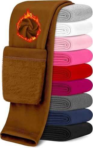 الفتيات صوف مبطن طماق الشتاء الدافئة طماق السراويل الحرارية السميكة للطفل الاطفال في سن المراهقة الجوارب كامل طول 2T-12Y in Kuwait