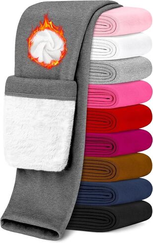 الفتيات صوف مبطن طماق الشتاء الدافئة طماق السراويل الحرارية السميكة للطفل الاطفال في سن المراهقة الجوارب كامل طول 2T-12Y in Kuwait