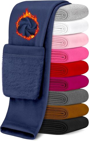 الفتيات صوف مبطن طماق الشتاء الدافئة طماق السراويل الحرارية السميكة للطفل الاطفال في سن المراهقة الجوارب كامل طول 2T-12Y in Kuwait