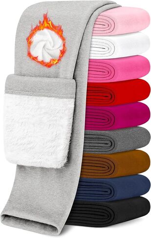 الفتيات صوف مبطن طماق الشتاء الدافئة طماق السراويل الحرارية السميكة للطفل الاطفال في سن المراهقة الجوارب كامل طول 2T-12Y in Kuwait