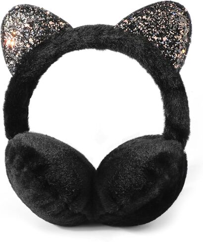Kids Ear Muffs for Winter Cute Cat Earmuffs Plush Warm Ear Warmers Winter Accessories for Girls Cold Weather Earmuffs in Saudi Arabia