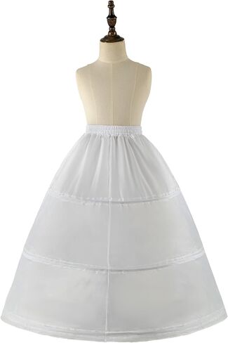 Girl Crinoline Dress A-line Skirt Slips Long Underskirt for Wedding flower Girls' Slips Ball Gown Kids Flower Light Ivory in Saudi Arabia