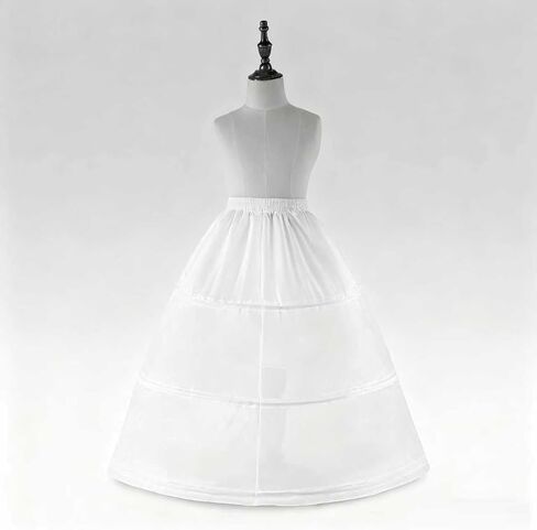 Girl Crinoline Dress A-line Skirt Slips Long Underskirt for Wedding flower Girls' Slips Ball Gown Kids Flower Light Ivory in Saudi Arabia