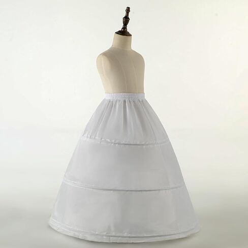 Girl Crinoline Dress A-line Skirt Slips Long Underskirt for Wedding flower Girls' Slips Ball Gown Kids Flower Light Ivory in Saudi Arabia