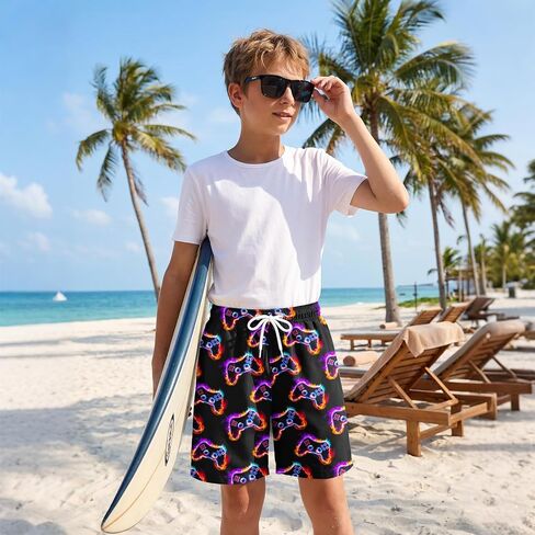 OlyPegic Boys Swim Trunks Bathing Suit Boys Swimsuit Swim Shorts Swimwear Quick Dry Swim Trunks with Compression Liner in Saudi Arabia