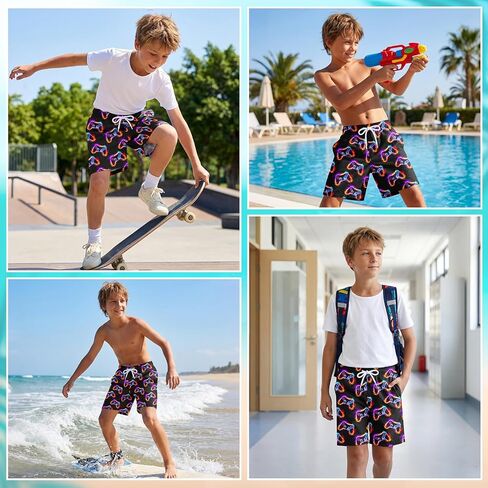 OlyPegic Boys Swim Trunks Bathing Suit Boys Swimsuit Swim Shorts Swimwear Quick Dry Swim Trunks with Compression Liner in Saudi Arabia