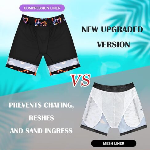 OlyPegic Boys Swim Trunks Bathing Suit Boys Swimsuit Swim Shorts Swimwear Quick Dry Swim Trunks with Compression Liner in Saudi Arabia