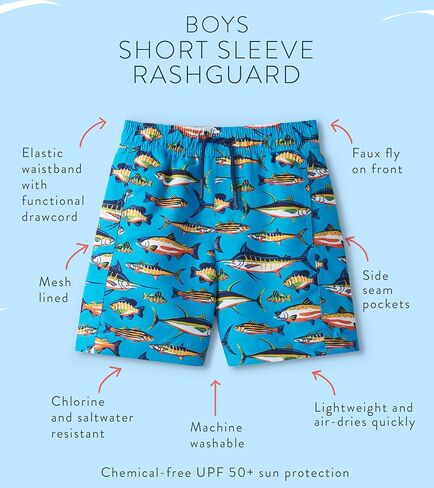 Hatley Boys Swim Board Shorts, Lots Of Fish, 6 Years in Saudi Arabia