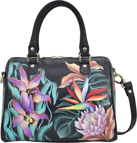 حقيبة Anuschka النسائية المصنوعة يدويًا من الجلد الطبيعي بسحاب حول الحقيبة الكلاسيكية in Kuwait