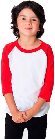 American Apparel Kids Kids' Poly-Cotton 3/4 Sleeve Raglan in Saudi Arabia