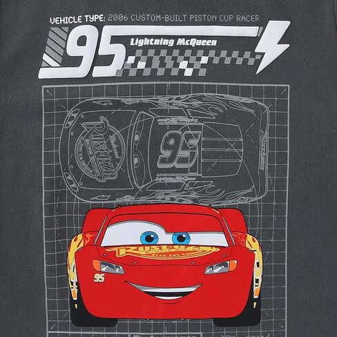 طقم تي شيرت بأكمام قصيرة للأولاد من Disney Cars Lightning McQueen ومجموعة قصيرة شبكية للأطفال الصغار والكبار in Kuwait