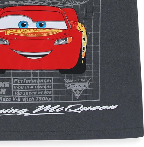 طقم تي شيرت بأكمام قصيرة للأولاد من Disney Cars Lightning McQueen ومجموعة قصيرة شبكية للأطفال الصغار والكبار in Kuwait