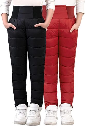 سراويل Gihuo Kids Snow Pants سميكة مبطنة للشتاء الدافئ للأولاد والبنات من سن 3 إلى 10 سنوات in Saudi Arabia