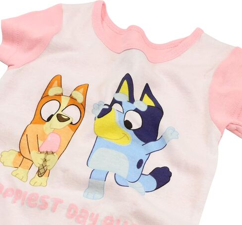 طقم بيجامة قطنية للفتيات من Bluey مكون من 4 قطع، ناعم ولطيف للأطفال in Kuwait