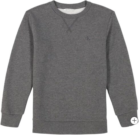 Calvin Klein Boys' Long Sleeve Logo Design French Terry Crewneck Tee (US, Alpha, X-Large, Regular, Grey) in Saudi Arabia