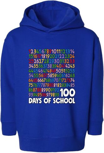 Wild Bobby 1 2 3 4 100 Days of School Colorful Counting School Toddler Pullover Fleece Hoodie in Saudi Arabia