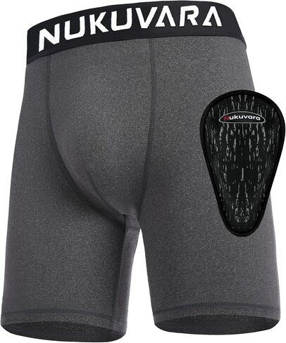 Youth Boys Compression Shorts with Athletic Cup Sliding Underwear for Baseball Football Soccer Lacrosse Boxer Brief in Saudi Arabia