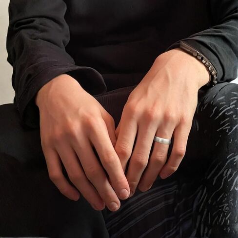 خاتم زفاف للرجال من الذهب الخالص عيار 10 أو 14 قيراط، مقاس 6 مم، حافة مشطوفة، لمسة نهائية من الساتان، خاتم مناسب ومريح، ذهب أصفر أو ذهب أبيض (مختوم للأصالة)، مقاسات 7-15 in Kuwait